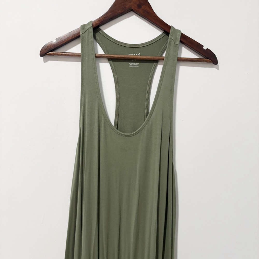 Aerie Womens Green Jumpsuit Casual Resort Wear Cinch Waist Pockets Size‎ Small - Picture 2 of 10